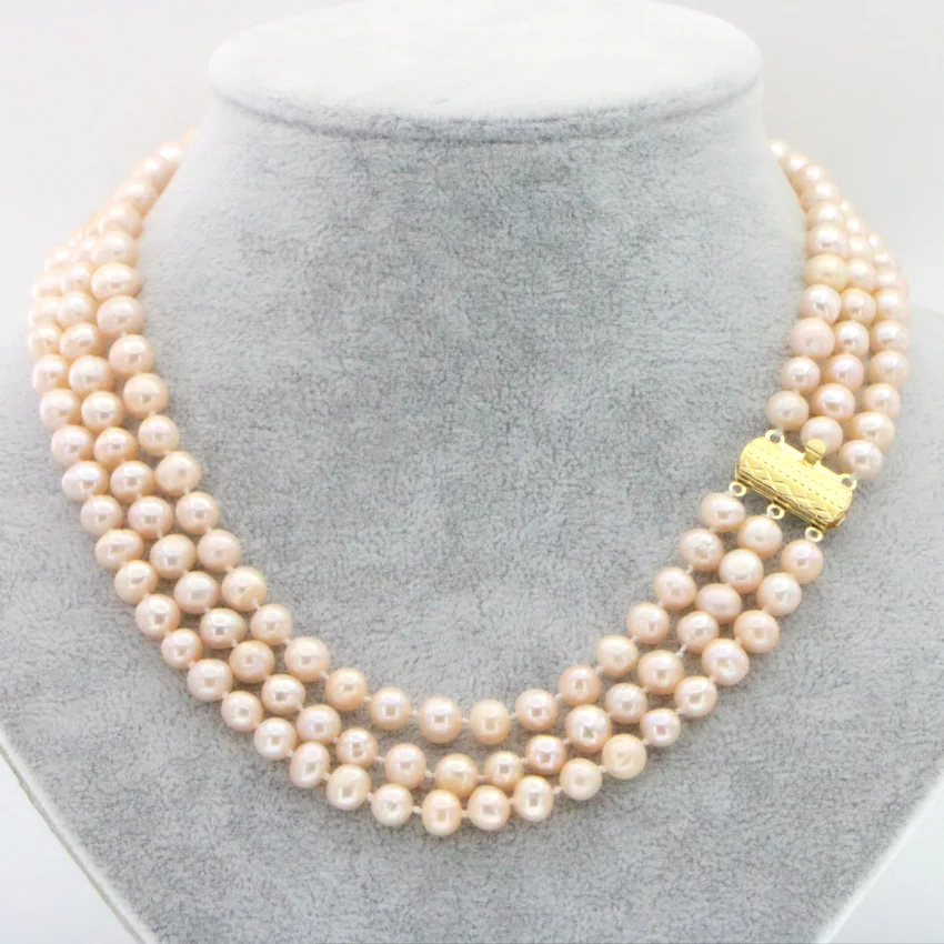 7-8mm natural pearl necklace womens costume jewelry necklace sets (19)