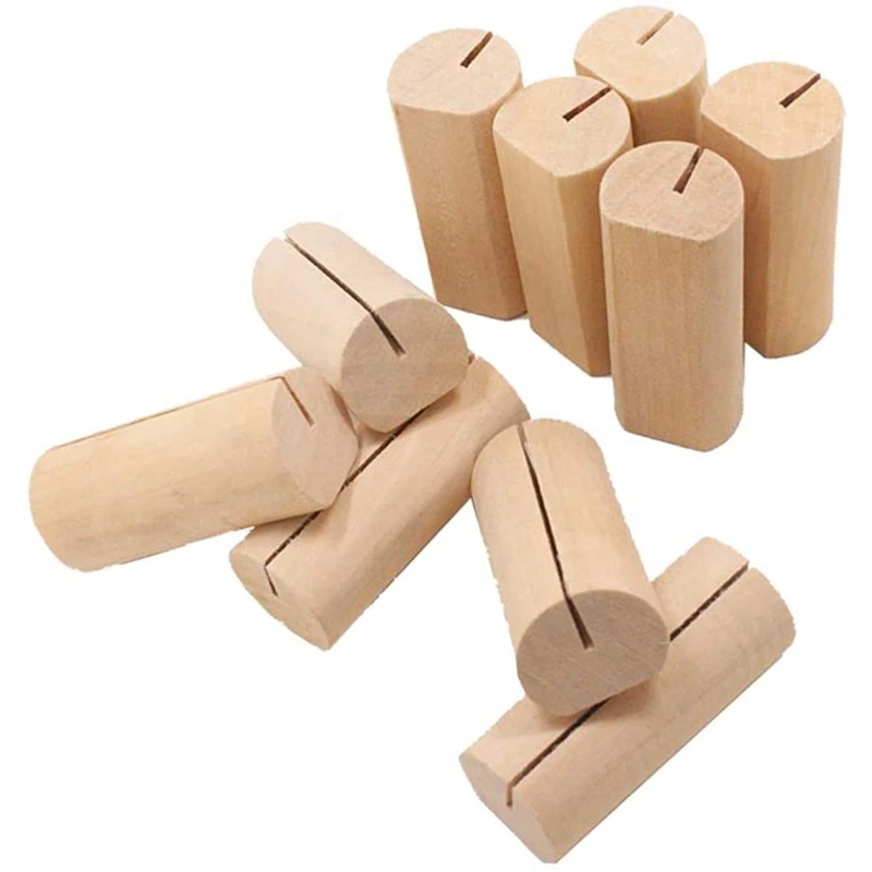 

50X Antique Wood Card Holder Wood Bark Note Holder Can Stand Table Number Name Wedding Party Restaurant Party Sign