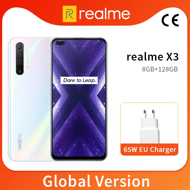 Глобальная версия realme X3 8 ГБ 128 6 дюйма ультра120hz экран Snapdragon 855 Plus мобильный