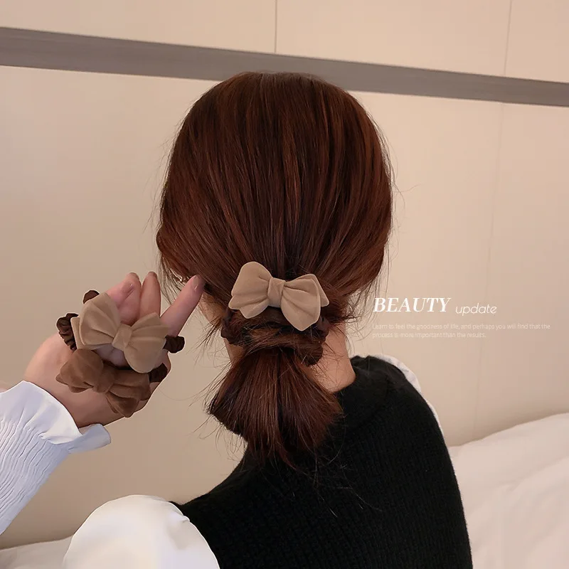 Cute Wholesale Korean Bow Elasticity Hair Ties Korean Hair Scrunchies
