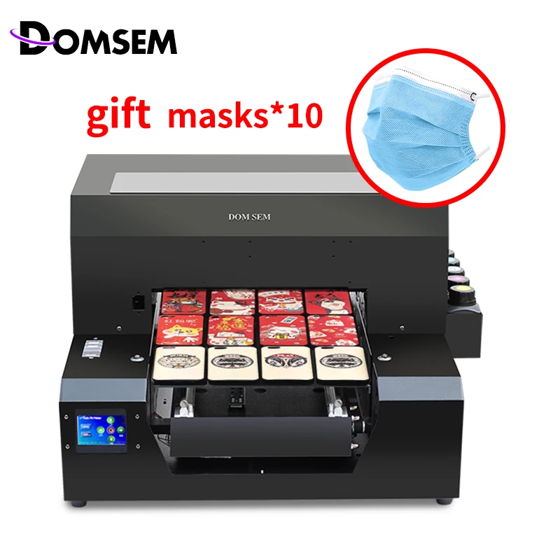 DOMSEM A3 UV планшетный принтер автоматическая печатная машина для чехол телефона