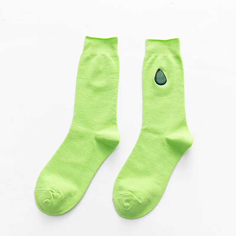 Уличная зеленая фрукты, авокадо Harajuku милые хлопковые Повседневные носки зимние теплые женские мужские носки милые забавные короткие счастливые носки - Цвет: 01 Light Behind