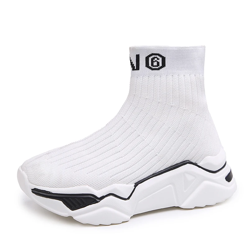 Socks Shoes Female 2019 Autum New Fashion Version Ulzzang Net Red Ins Breathable High To Help Sports Shoes Knit Boots