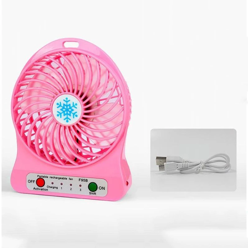 pink Регулируемый 3 Скорость USB Перезаряжаемые для любителей лета воздушный охладитель Портативный персональный мини-вентилятор с светодиодный компьютер для школы и офиса Настольный охладитель вентилятор - Цвет: pink