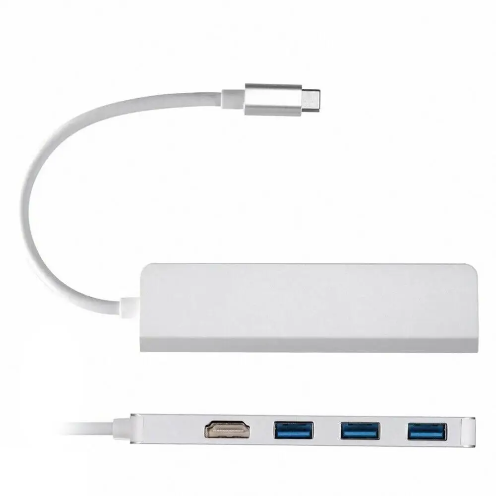 USB 3,1 к HDMI/USB 3,0 3 порта концентратор адаптер тип-c USB-C алюминиевый для MacBook