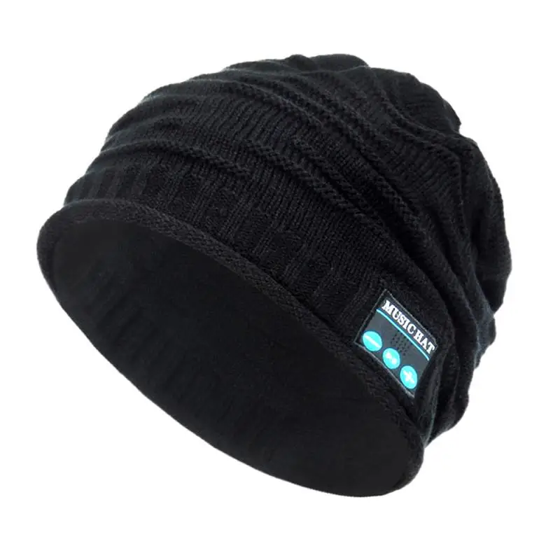 Black MZ012 Новая Bluetooth музыкальная Теплая Шапка-бини, беспроводная умная шапка с динамиком, набор микрофона, Рождественская шапка для взрослых, музыкальная шапка с наушниками, шапка с зарядкой от USB - Цвет: Black MZ012