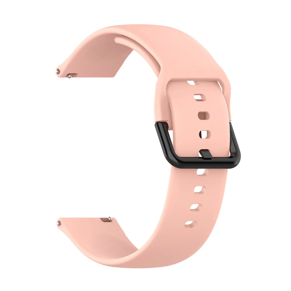 Essidi, 20 мм, для samsung Galaxy Watch Active, 2, умный браслет, ремешок, мягкий силиконовый ремешок, петля для часов Active - Цвет: Розовый песок