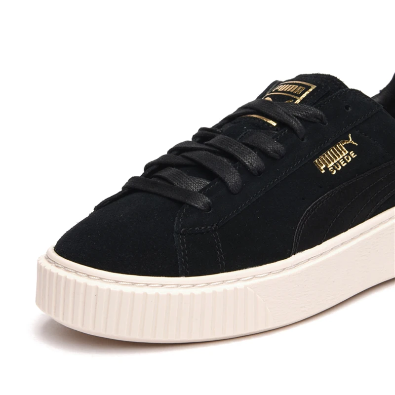 Оригинальная puma обувь на платформе из замши, Для женщин Скейтбординг обувь розовый Модная комфортная обувь с низким берцем на шнуровке; Прочные обувь 365828-03