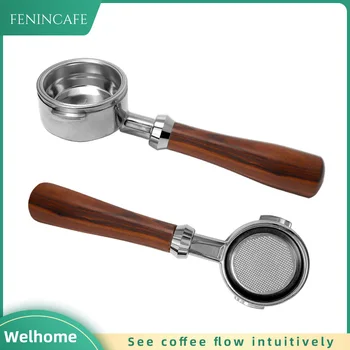 

Welhome Solid Wood Coffee Machine Handle Bottomless Portafilter Welhome Semi-automatic Coffee Machine Mahogany Handle Modified