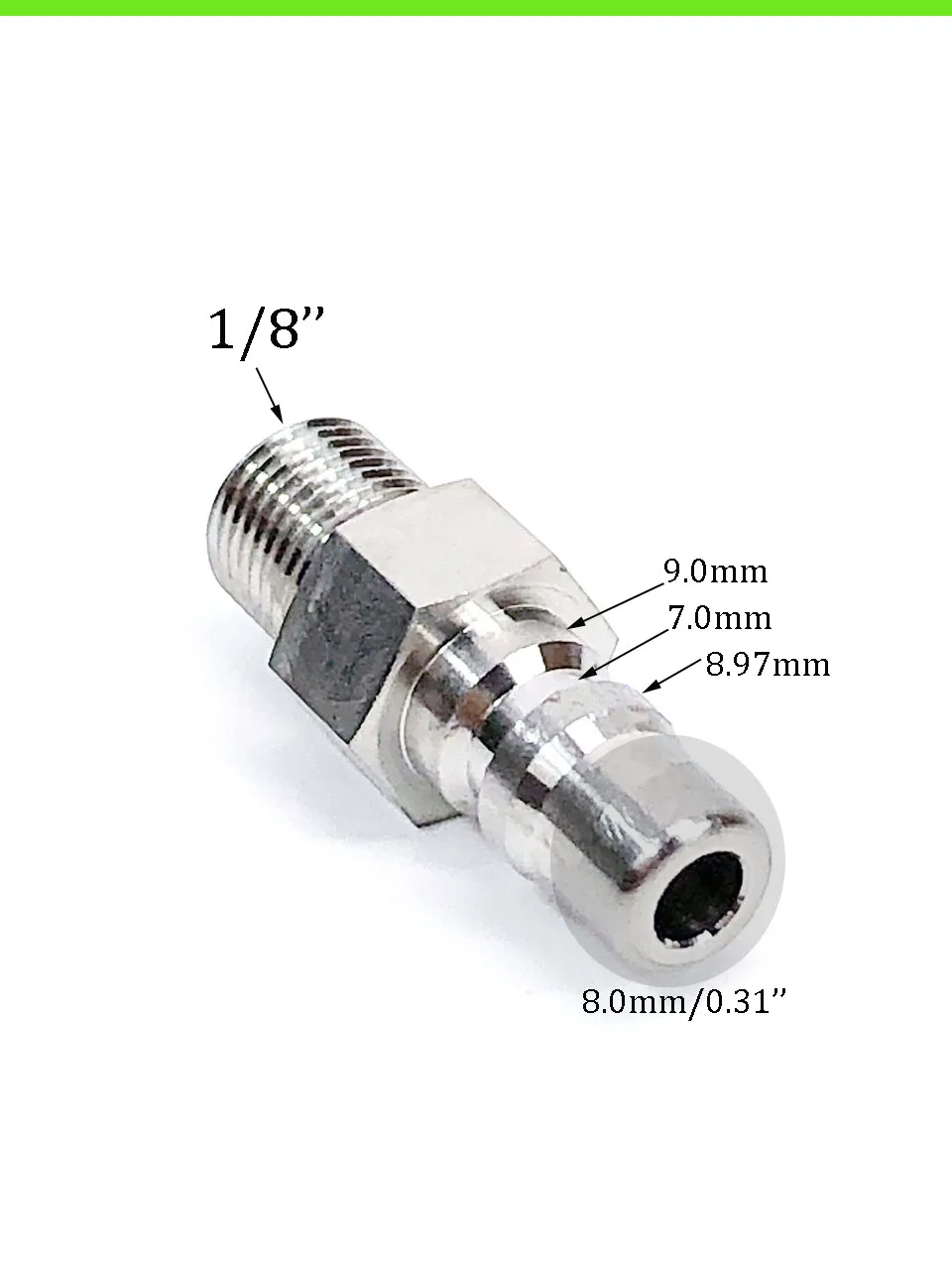 Мужское гнездо для быстрого соединения 1/8 дюйма из нержавеющей стали