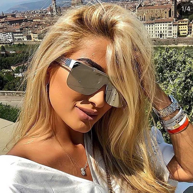 New Modern Retro Mask Sunglasses Men Brand Flip Up Square Sun