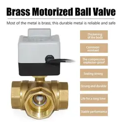 Valv EsBrass Motorized Ball Valve With Manual Switch AC 220V 3-Wire Two Control Electric Actuator Tools DN15 DN20 DN25 DN32 DN40
