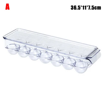 

Hot Refrigerator Organizer Bins Stackable Fridge Organizers Storage Box with Cutout Handles for Freezer Cabinets PLD