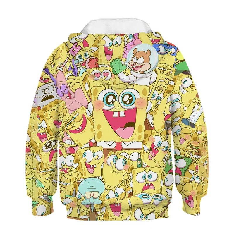 2021/22New Spongebob-Hoodie Kids Long Sleeve Hoodie Cartoon Boy Girls Casual Personality Hoodie 4-14T best hoodie for boy