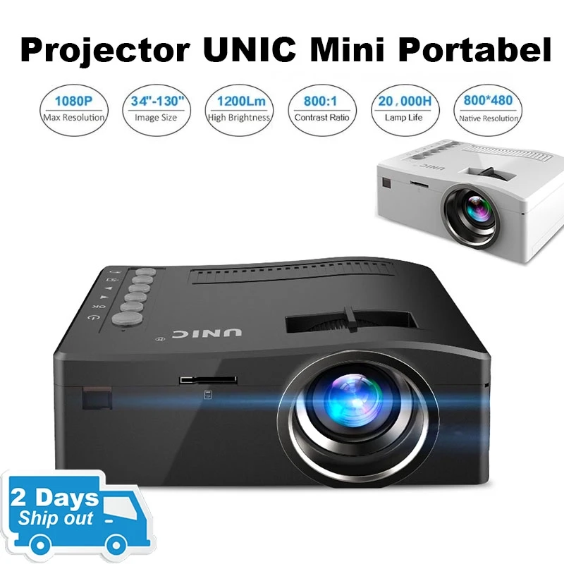 

UC46 Mini Portable Projector for Home Theater Support IOS, Android, Windows System Smartphone Wireless Connecting