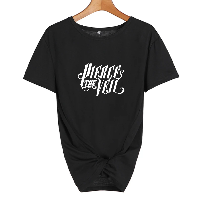 

Pierces The Veil T-Shirt Women Tops Punk Harajuku T Shirt Hipster Tumblr Clothing Black White Tee Shirt Femme