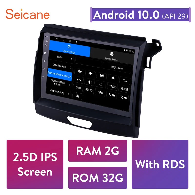 Seicane Android 10 0 2 Гб ОЗУ 32 ПЗУ для Ford Ranger 2015 автомобильное радио GPS Navi Стерео