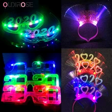 OUDIROSE случайный цвет счастливый год светодиодные очки светоизлучающие волоконно-оптические повязки на голову сценический бар годовой вечерние поставки