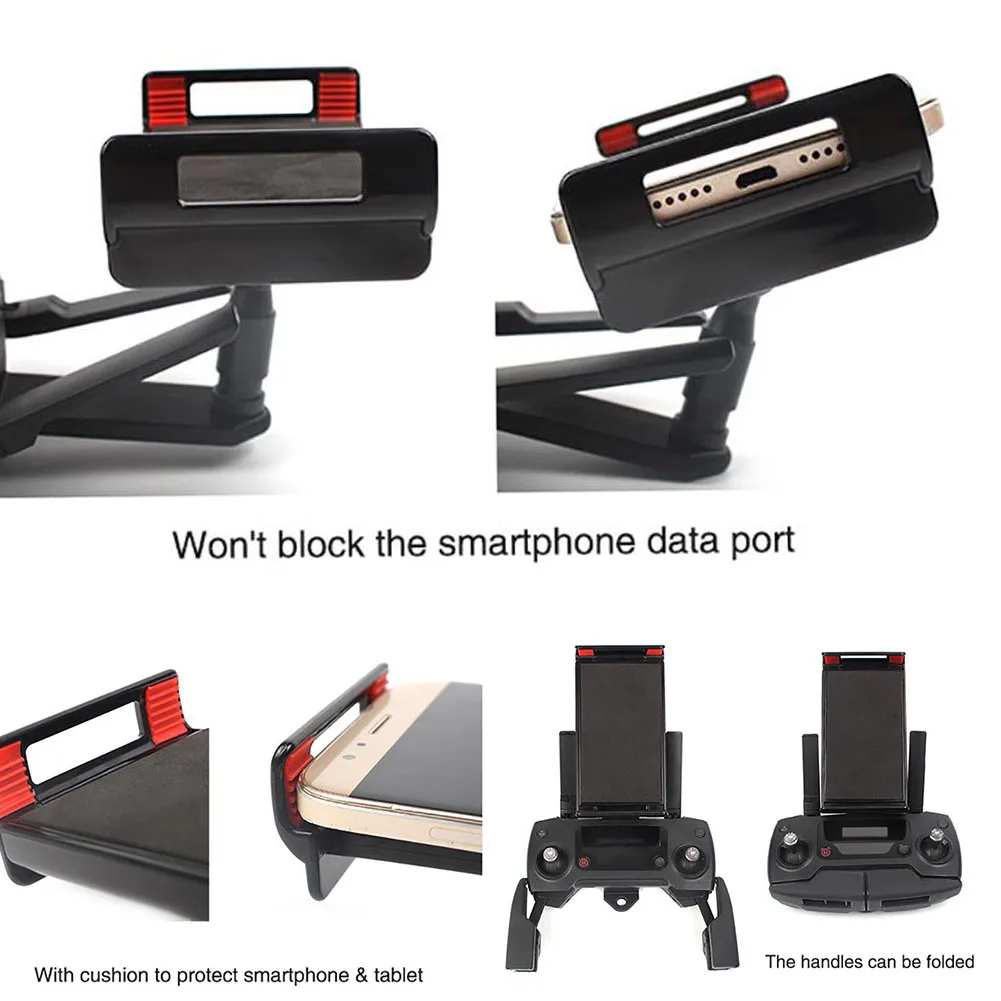 360° Degree Telescopic Clip Bracket Mount Plastic Phone Tablet Holder Foldable Monitor For DJI Spark Mavic Air Remote