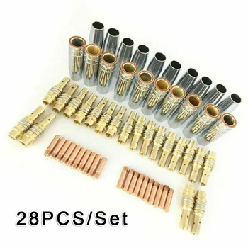 

28pcs MB15 MIG Welding Torch Consumables Holder Conical Gas Nozzle Contact Tips