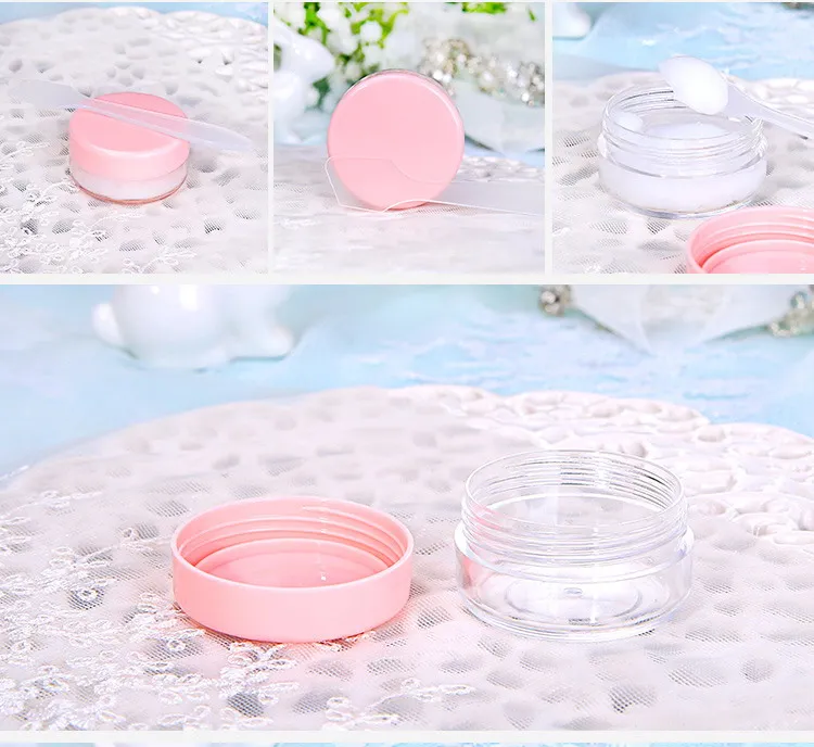 10pcs*5g 10g 15g 20g small mini sample cream jar empty Luxury Sliver Gold Pink Purple round hand/eye cream cosmetic plastic jars