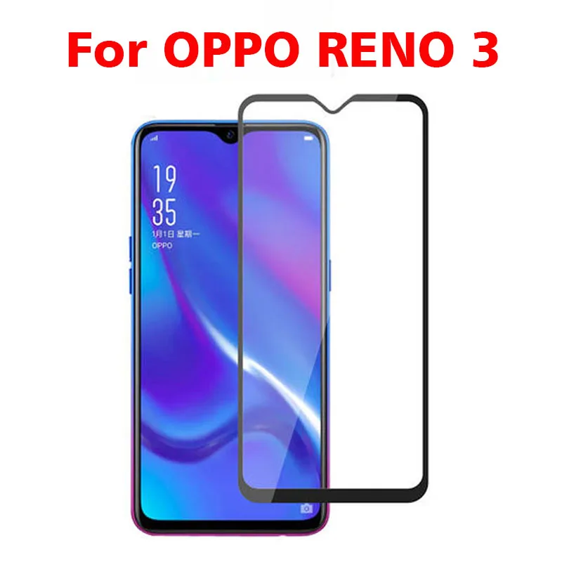 Закаленное 3d стекло из алюминия для OPPO Reno 3 полное покрытие экрана 9H