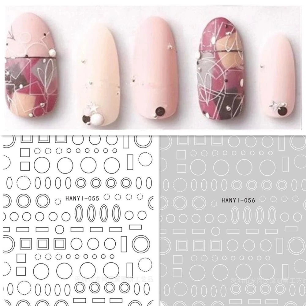 

Новейшие черно-белые круглые 3d-наклейки, самоклеящиеся наклейки, слайдеры, инструменты для украшения своими руками, наклейки для ногтей, ...