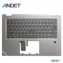 Для lenovo IdeaPad Flex 5-14 Yoga 520-14 Yoga 520-14IKB Упор для рук верхний чехол C крышкой US клавиатура с подсветкой серебристый