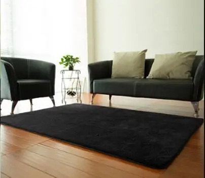 Dreamorn, современные коврики для гостиной, спальни, бархатный Мягкий Нескользящий ковер(15 цветов, 5 размеров - Цвет: Black