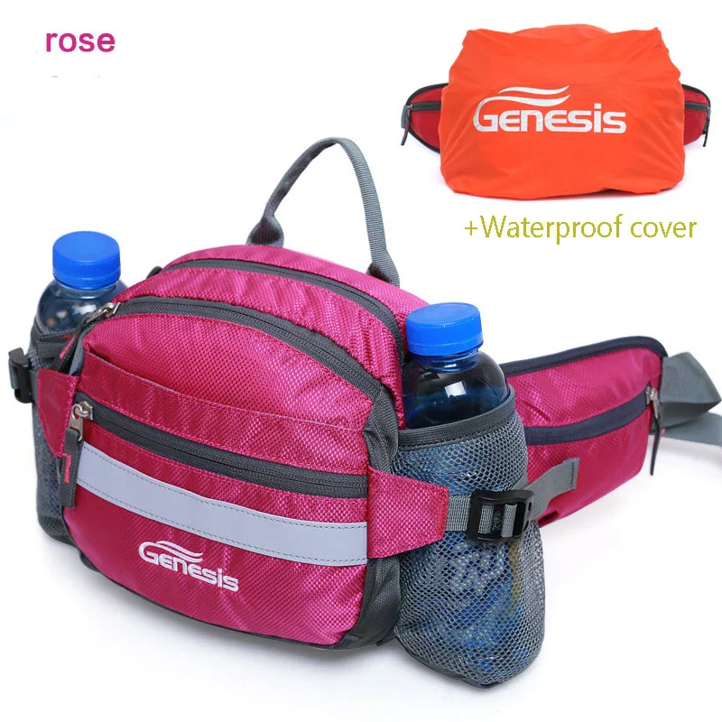 Новая походная велосипедная сумка на талию наружная спортивная сумка для бега держатель бутылки многофункциональная альпинистская Сумка для бега - Цвет: ROSE 2