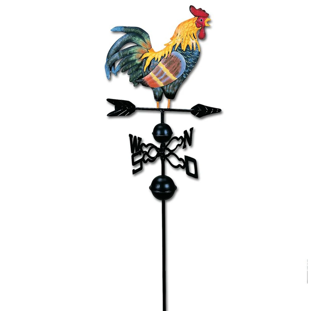 

Colorful Weathervane Durable Spinner Garden Yard Wind Direction Weather Vane Structure Rooster Design Garden Decoration Craft