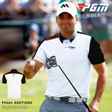 PGM golf Футболка для мужчин с отворотом летняя рубашка мужской отложной воротник Гольф Поло рубашка мужская спортивная одежда Новые трикотажные изделия для гольфа