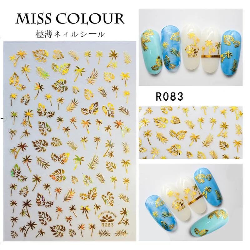 Gold/white/silver/black Nails Strip summer and Egypt and mysterious 3D Adhesive Decal Wave Nail Art Foil Slider Design 3