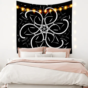 

Abstract Line Black And White Trippy Tapestries Wall Blanket Fabric Beach Bedspread Picnic Towel Bohemian Bedroom Decor Art