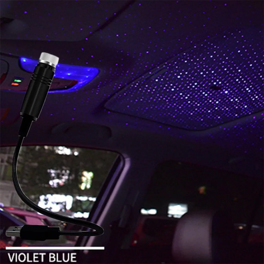 Автомобильный Usb звездный потолочный светильник Небесный проекционный светильник романтическая атмосфера фиолетовый ночной Светильник s Универсальный Usb порт 226x15 мм светильник# P55