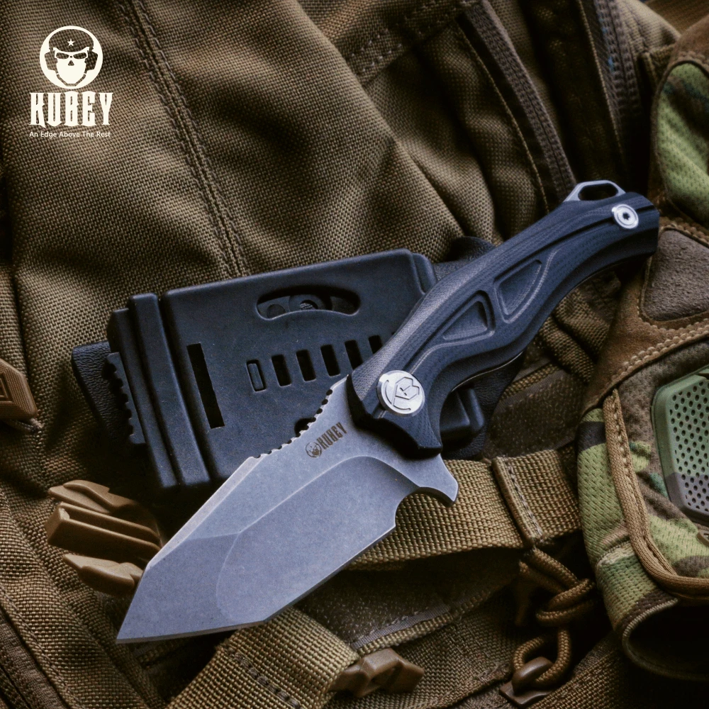 Тактический нож KUBEY KU230 с фиксированным лезвием Ручка G10 для выживания на природе