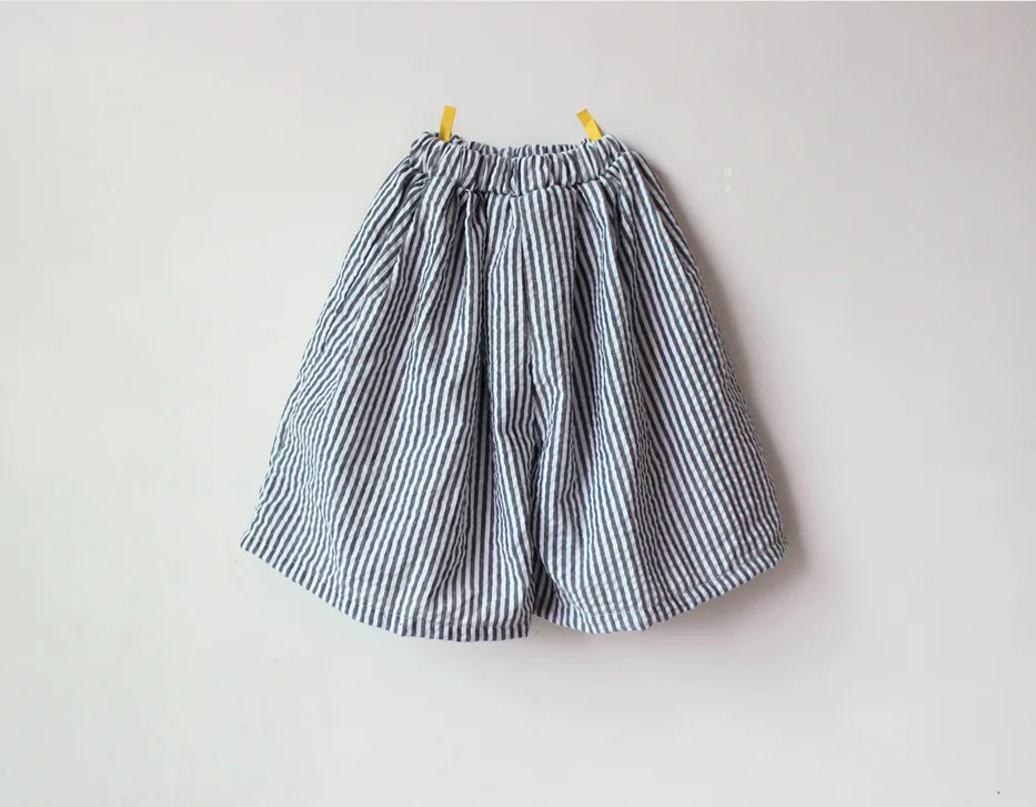 

/Forest Map Children Stripes Wide Leg Pants han ban MORI Series Men And Women Children 7 Points Wide Leg Pants