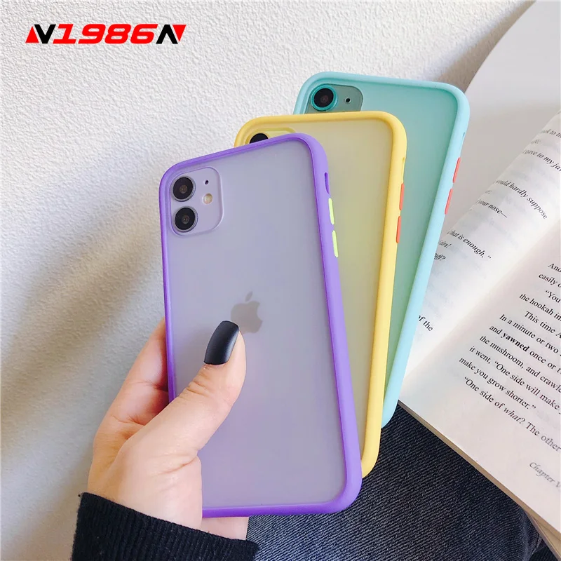 N1986N мятный Гибридный простой Матовый Бампер для iPhone 11 Pro X XR XS Max 7 8 Plus чехол