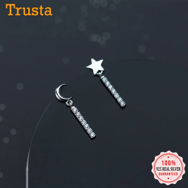 Популярные серьги гвоздики Trustdavis из 100% стерлингового серебра 925 пробы с