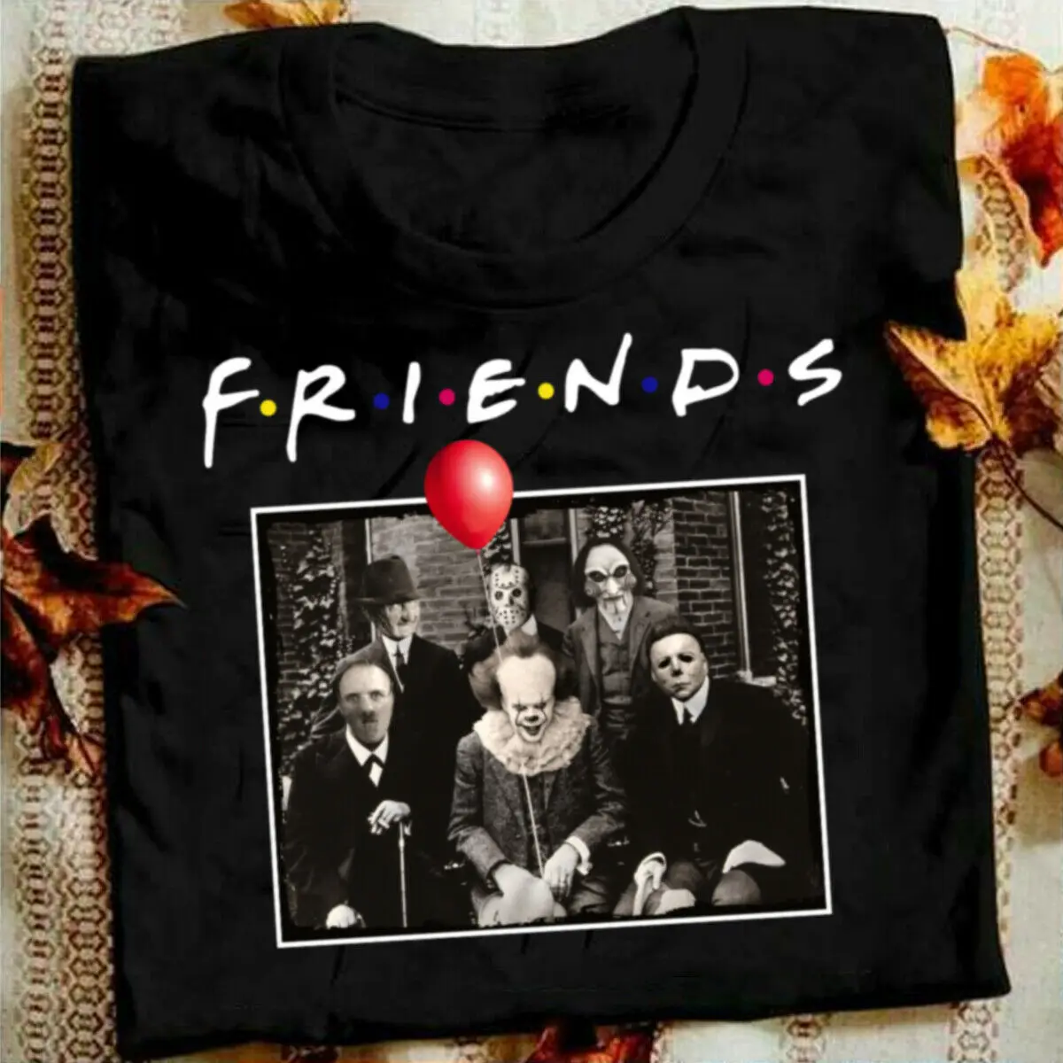 

halloween tshirt friend horror character tee men 2020 fashion white top plus size oversized man casual horror character friends