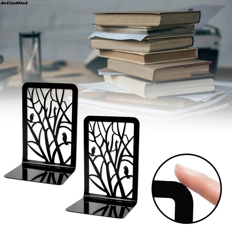 NEW Metal Hollow Non-slip Shelf Bookcase Kids' Book Holder For Home Office Bookend Bracket Book End Office Book Stopper Holder 1pc decorative bookend stand tealight holder resin book support stopper for book shelf cabinet home office gifts white