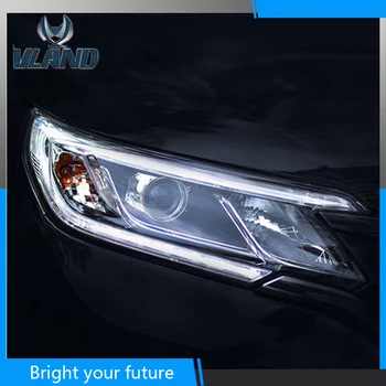 

Car Head Lamp for HONDA CRV CR-V Headlights LED Strip Fornt Lamps 2015-2017 Bi Xenon Projector