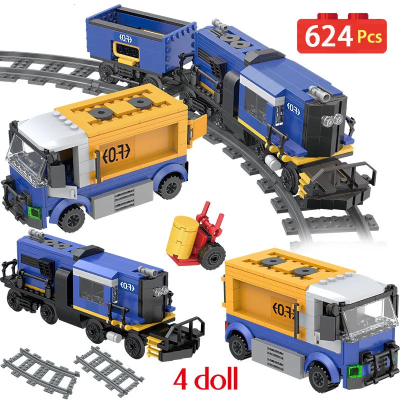 

Building Blocks Train Station Bricks Hot Transit Freight Train Building Blocks Compatibe Track Architecture Kids Gift Toy