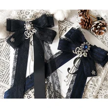 Стиль Лолиты галстук-бабочка ручной работы Милая женская брошь бабочка романтическая кружевная бабочка платье воротник шеи галстук Модная рубашка аксессуары