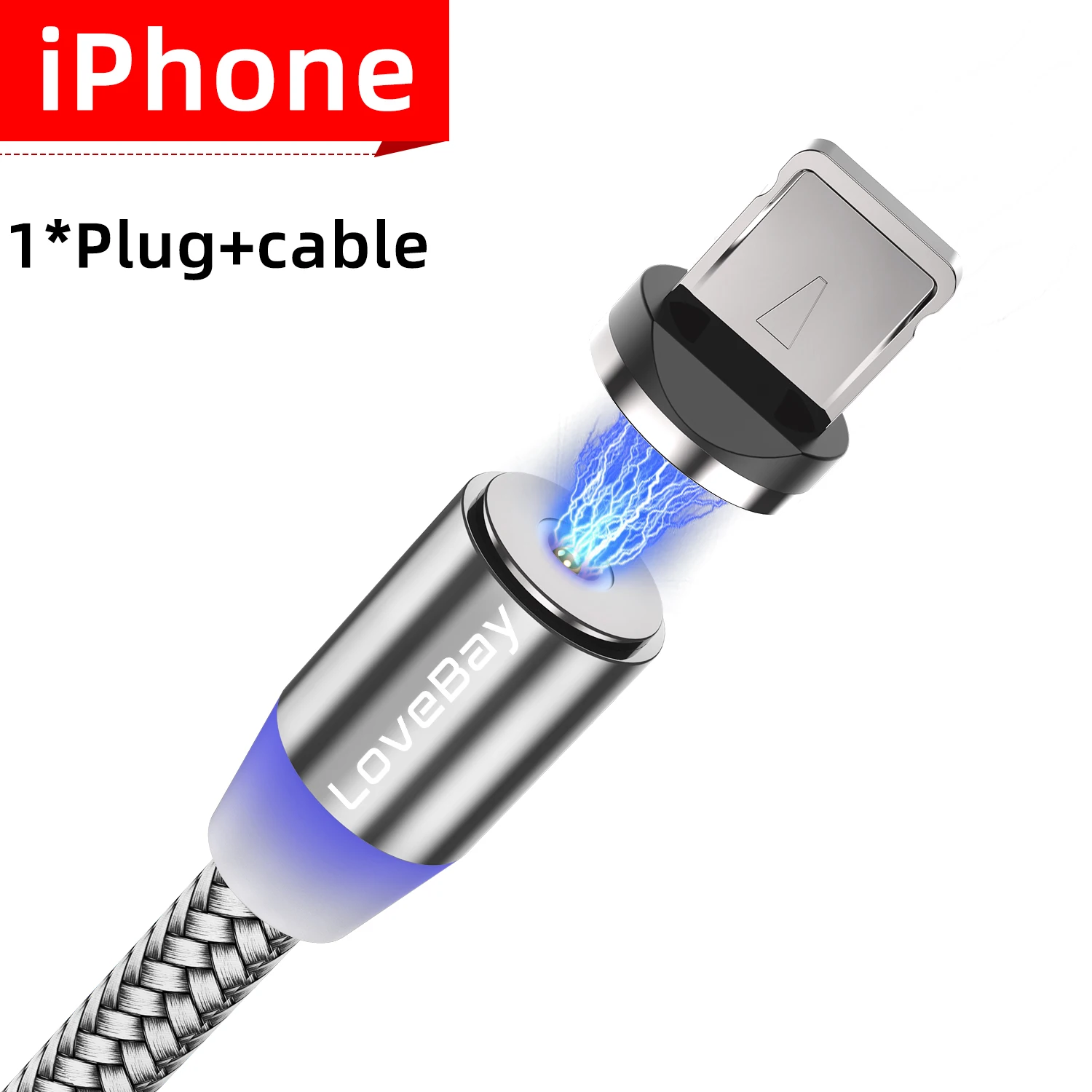 Lovebay Магнитный USB кабель для быстрой зарядки для type C Micro USB шнур Магнит USB кабель для мобильного телефона USB шнур - Цвет: Gray iOS Cable