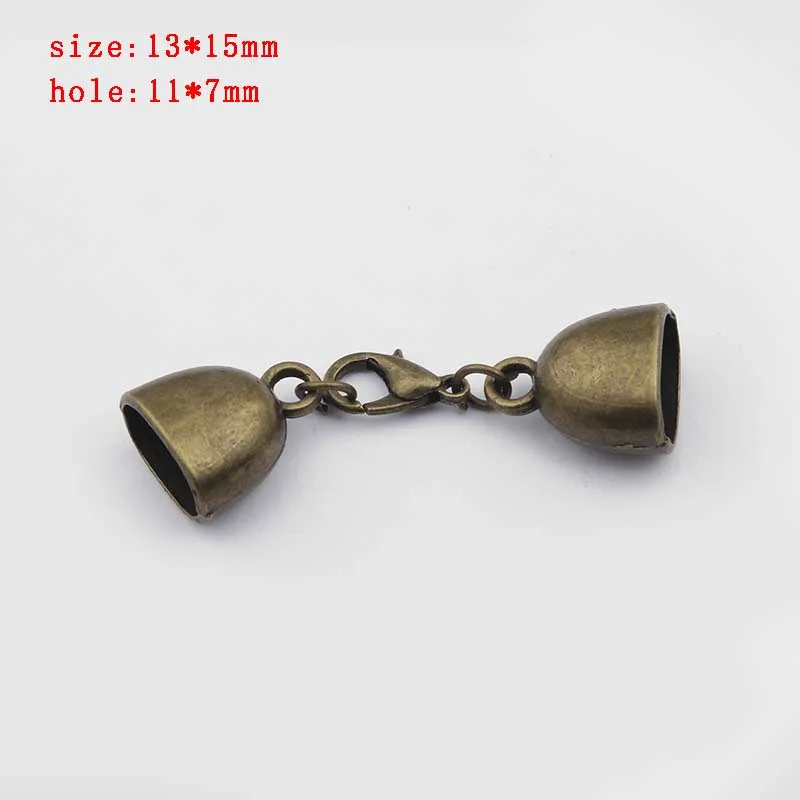 3 5 sets Zinc Alloy Clasp Lobster Clasps Hook End Caps Connectors For 5/6/7/8/10mm Leather Cord Bracelet Necklace Jewelry Making - Цвет: 3