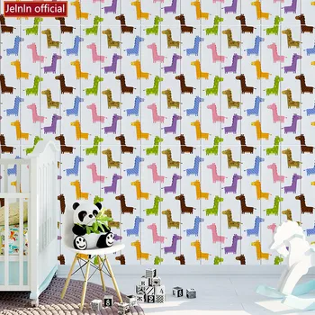 

Cartoon horse pattern wallpaper self-adhesive 3d wall sticker wood grain printing soft bag children room bedroom wall sticker