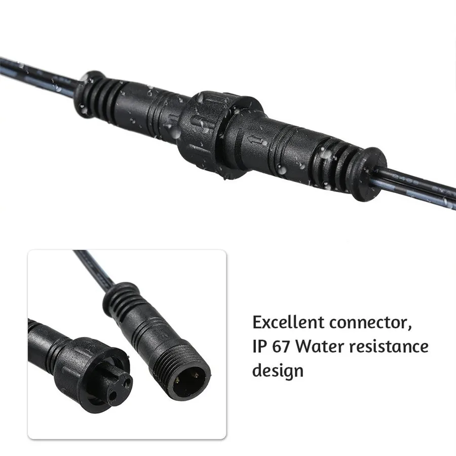 Thrisdar 5PCS 1M Extension Cord Extension Cable For Underground Floor Light IP67 Male and Female Connectors for Decking Light 3