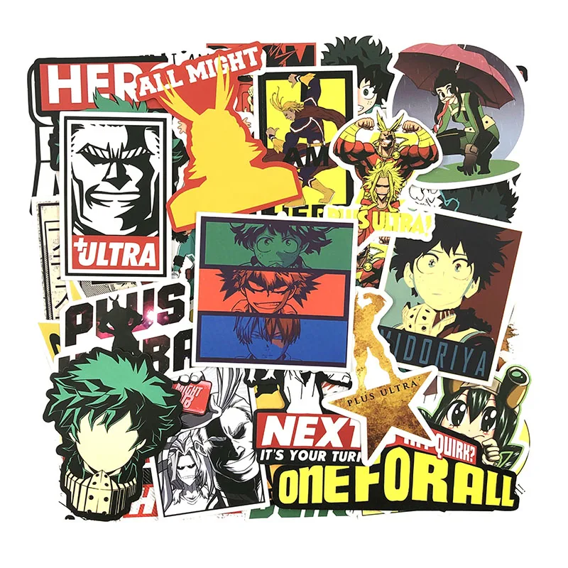 50-100Pcs/Pack My Hero Academia Graffiti Stickers Anime Stickers For Motorcycle Luggage Laptop Bicycle Skateboard Pegatinas