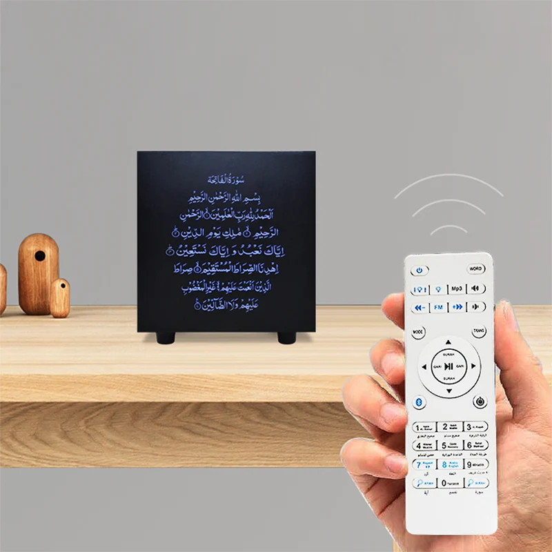 EQUANTU пульт дистанционного управления Красочный светодиодный Bluetooth Коран динамик Мусульманский Исламский динамик с Кораном 10 Вт FM TF Поддержка 25 языков